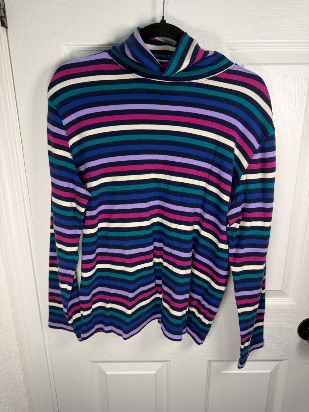 Appleseed's Multicolor Striped Turtleneck Long-Sleeve Top